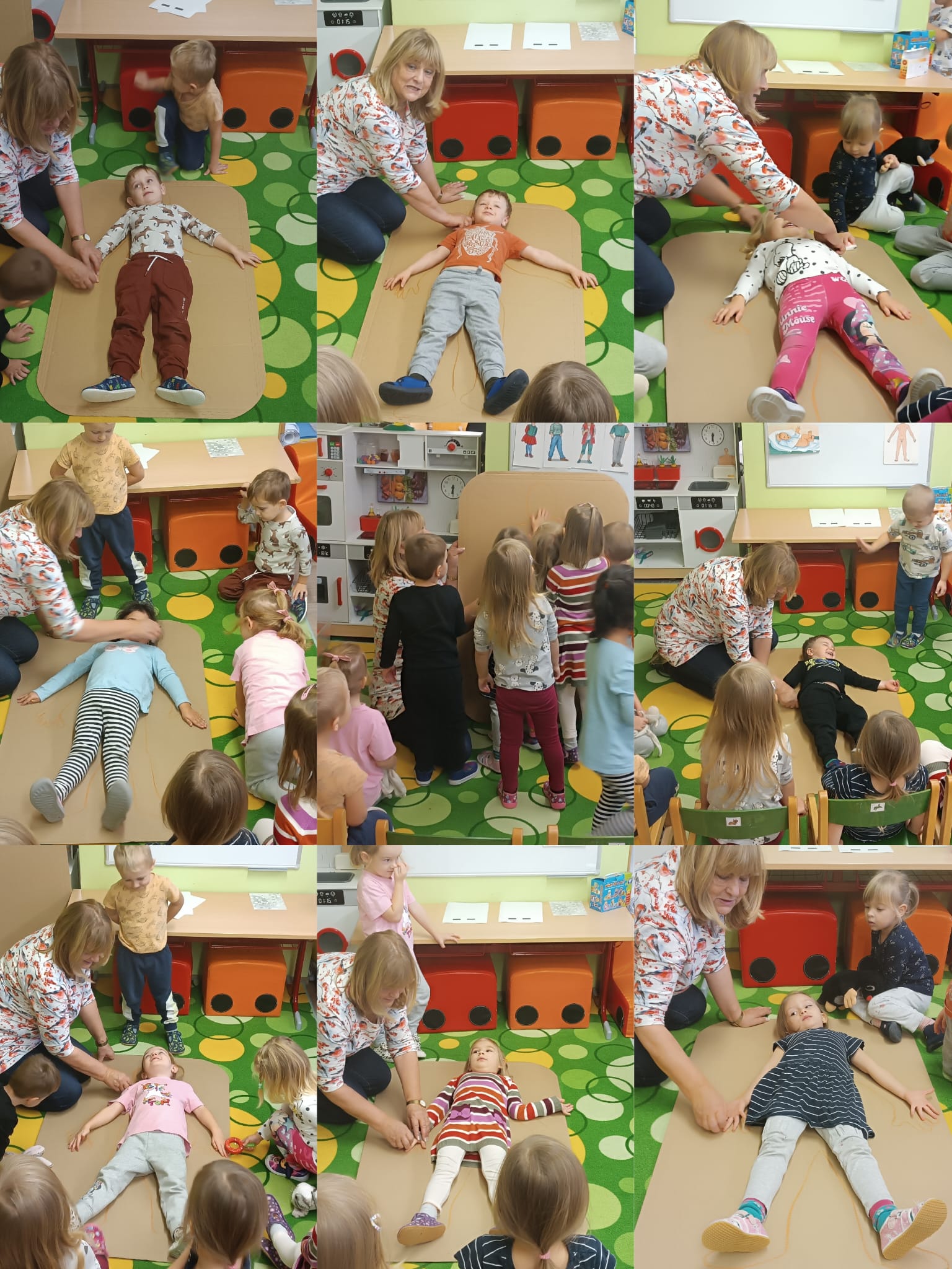 Tělíčka jsme obkreslili, přitom jsme se pobavili.