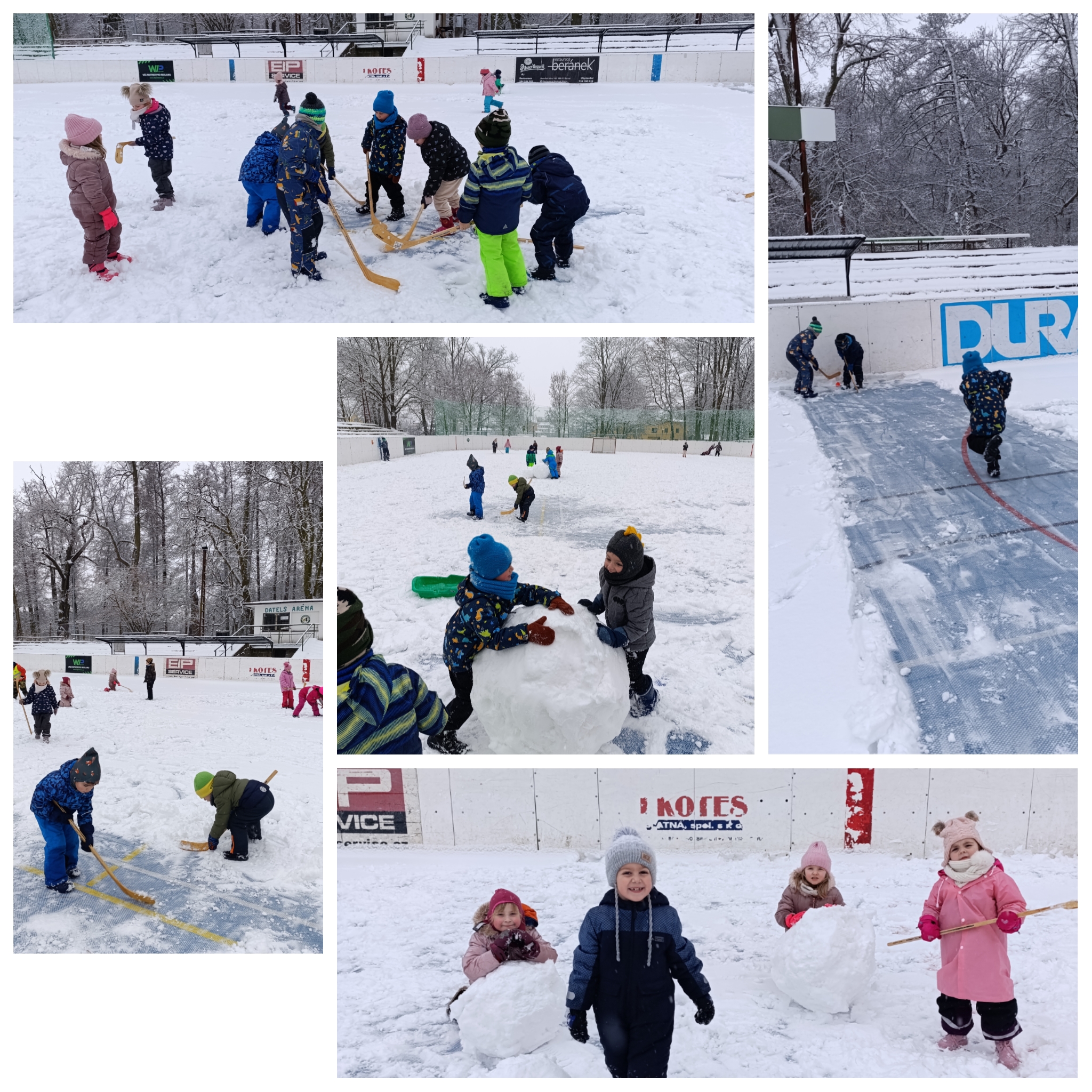 Zima, hry a radosti, sportujeme vždy dosti.